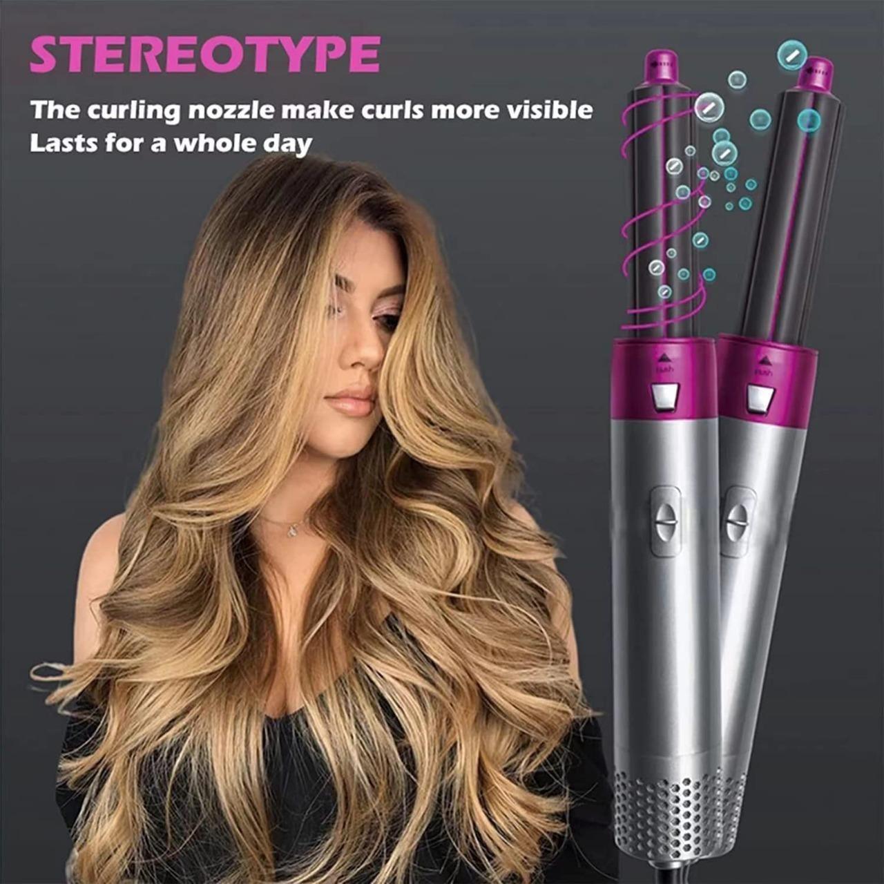 5 in 1 Hair Styler for Women - Multifunctional Hot Air Brush with Detachable Heads