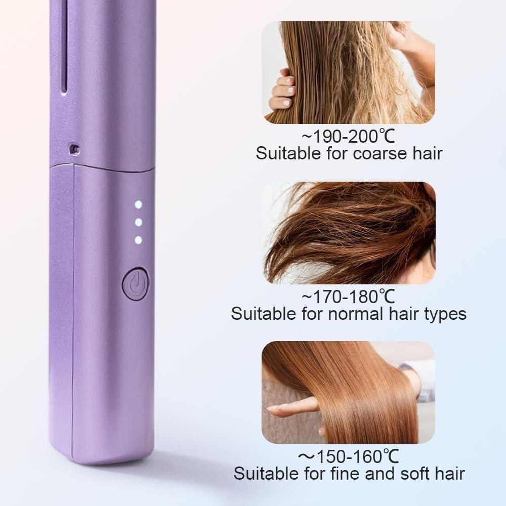 Wireless Hair Straightening Brush | Rechargeable Hair Straightener Brush For Women | Cordless Heat Straightener Comb, Electric Hair Brush Straightener with Negative Ion, Ptc Heating;,
