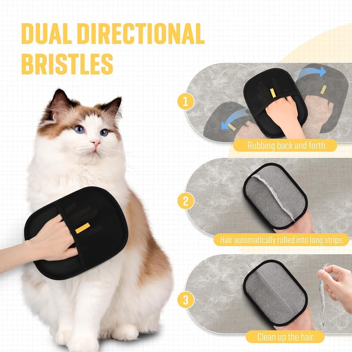 Pet Hair Remover Glove – Reusable Electrostatic Pet Hair Removal Glove