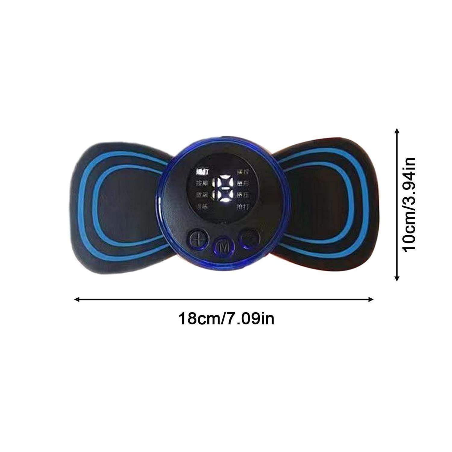 Wireless EMS Mini Body Massager Machine Portable Butterfly Massager for Blood Circulation, Pain Relief with 8 Modes & 19 Strength
